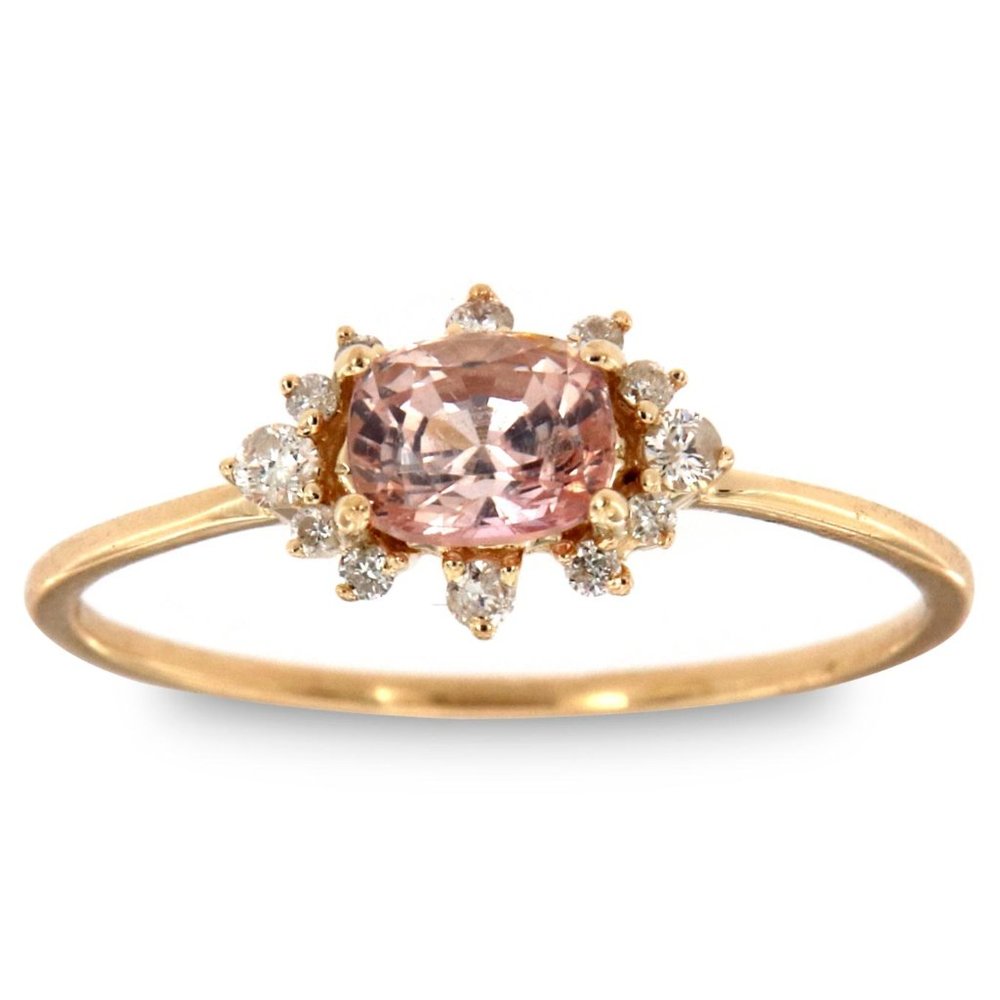 Elongated Cushion Sapphire & Diamond Halo Ring